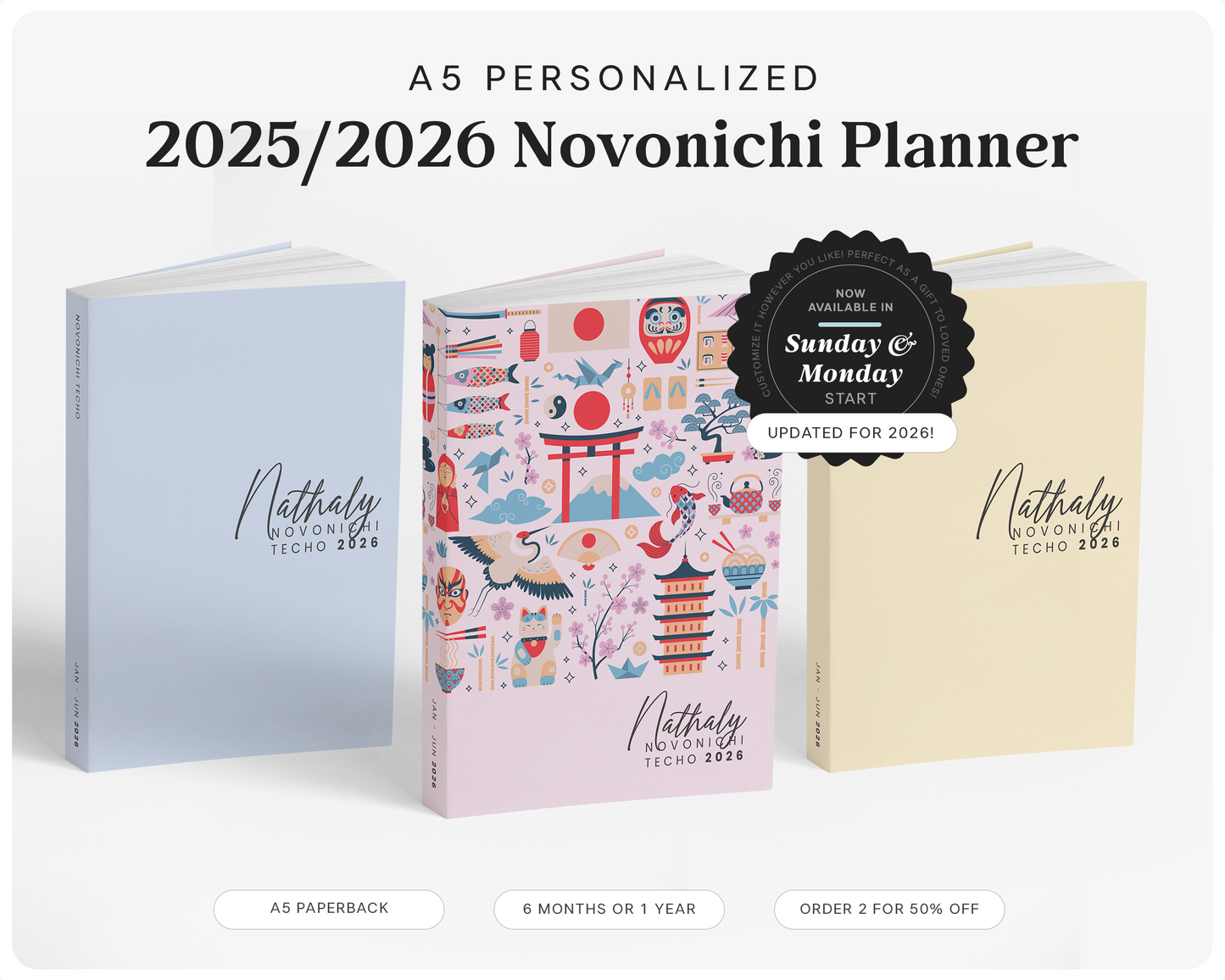 Novonichi A5 Personalized Planner 2026 - Cards Palace
