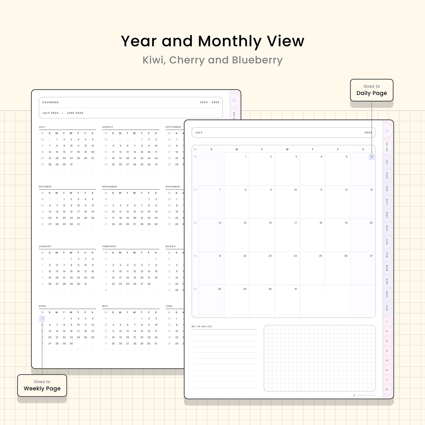 2024 Mid-Year Digital Planner - Cute Pastels - Cards Palace