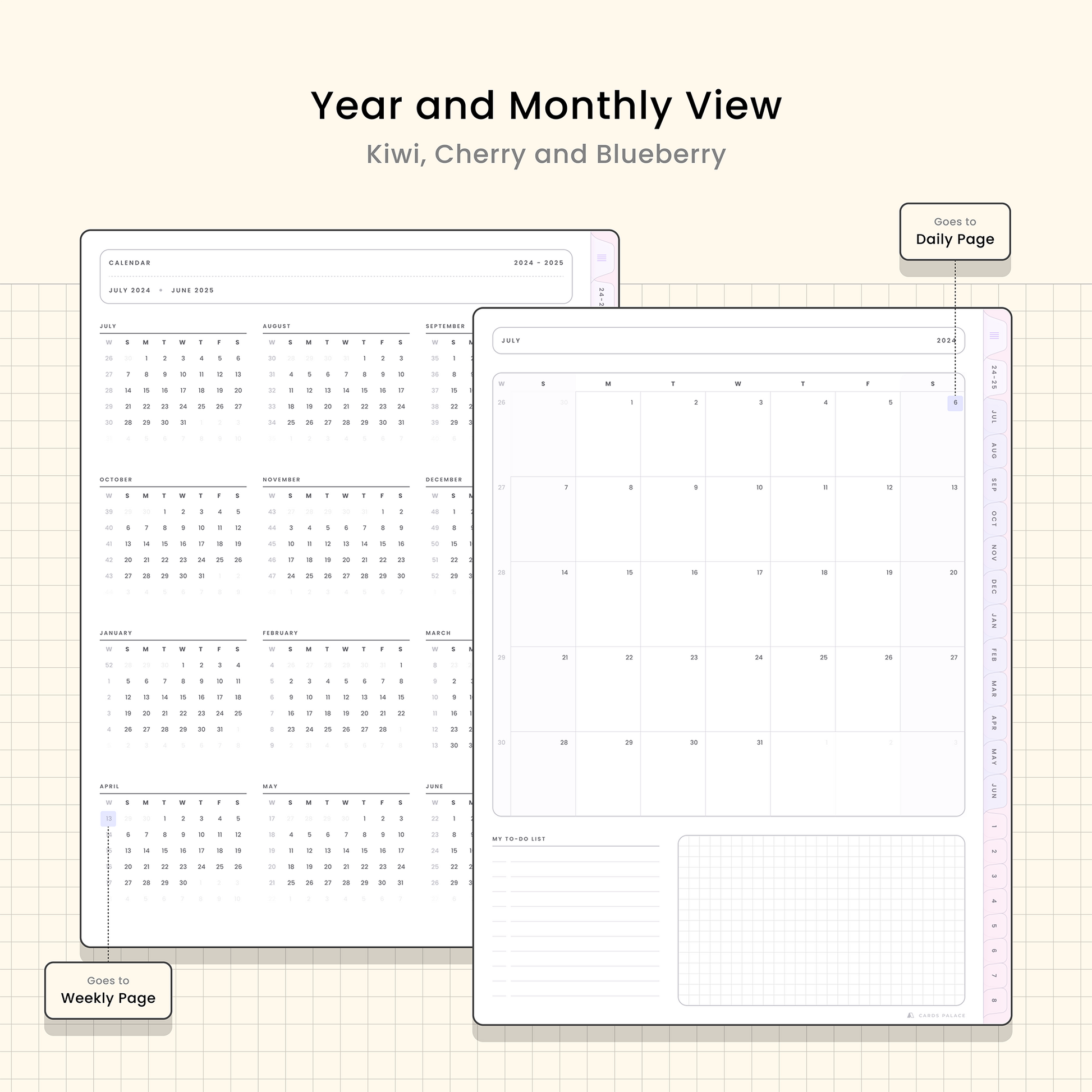 2024 Mid-Year Digital Planner - Cute Pastels - Cards Palace