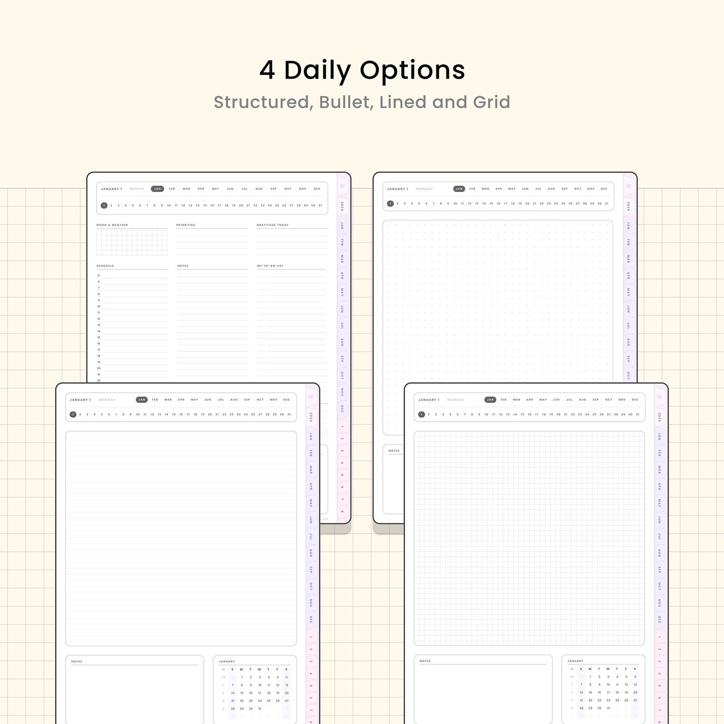 2024 Mid-Year Digital Planner - Cute Pastels - Cards Palace