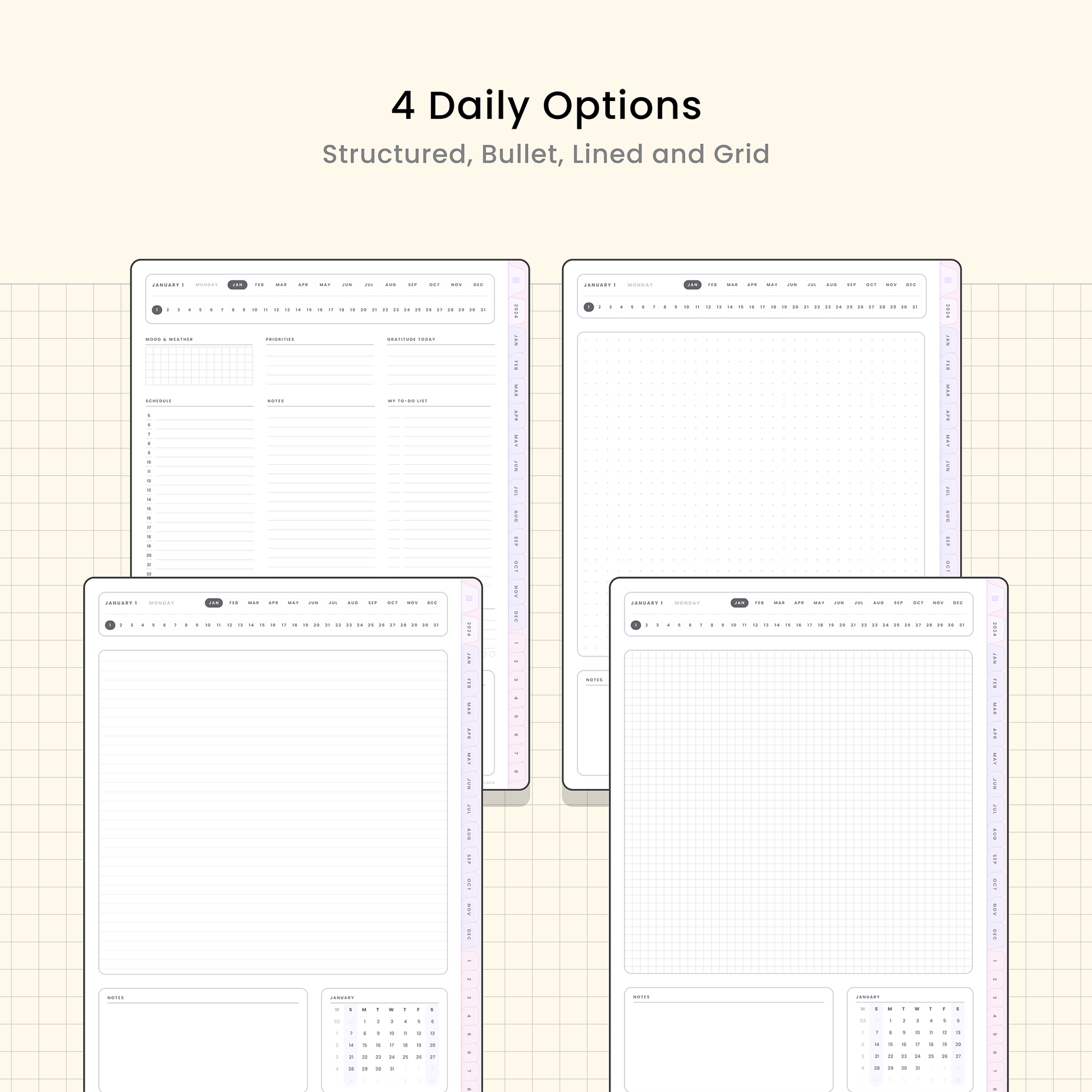 2024 Mid-Year Digital Planner - Cute Pastels - Cards Palace